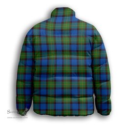 ScotsTee Shop Scottish Sinclair-Brown Ancient Premium Tartan Collar Down Jacket Winter White Duck Down Plaid
