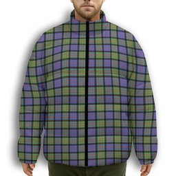 ScotsTee Shop Scottish MacDonald Ancient Premium Tartan Collar Down Jacket Winter White Duck Down Plaid