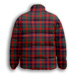 ScotsTee Shop Scottish MacGowan Modern Premium Tartan Collar Down Jacket Winter White Duck Down Plaid