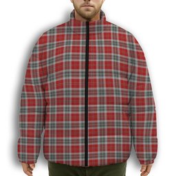 ScotsTee Shop Scottish MacLean of Duart Dress 2 Premium Tartan Collar Down Jacket Winter White Duck Down Plaid