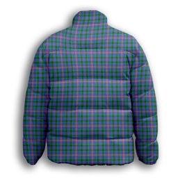 ScotsTee Shop Scottish Ralston Premium Tartan Collar Down Jacket Winter White Duck Down Plaid