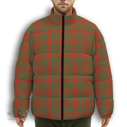 ScotsTee Shop Scottish McIntosh Red Ancient Premium Tartan Collar Down Jacket Winter White Duck Down Plaid