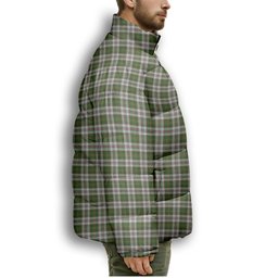ScotsTee Shop Scottish Hay White Dress Premium Tartan Collar Down Jacket Winter White Duck Down Plaid
