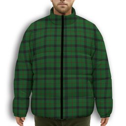 ScotsTee Shop Scottish Kincaid Premium Tartan Collar Down Jacket Winter White Duck Down Plaid