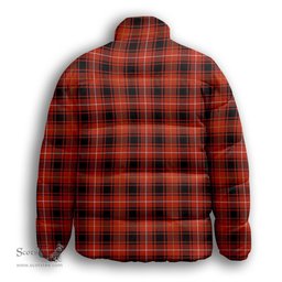 ScotsTee Shop Scottish MacIver Ancient Premium Tartan Collar Down Jacket Winter White Duck Down Plaid