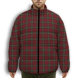 ScotsTee Shop Scottish Lindsay #2 Ancient Clan Premium Tartan Collar Down Jacket Winter White Duck Down Plaid