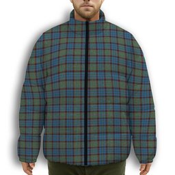 ScotsTee Shop Scottish McNicol Hunting Premium Tartan Collar Down Jacket Winter White Duck Down Plaid