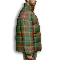 ScotsTee Shop Scottish MacMillan Society of Glasgow Premium Tartan Collar Down Jacket Winter White Duck Down Plaid