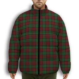 ScotsTee Shop Scottish MacCormick Dress Premium Tartan Collar Down Jacket Winter White Duck Down Plaid