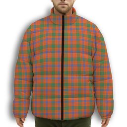 ScotsTee Shop Scottish Ross Ancient Premium Tartan Collar Down Jacket Winter White Duck Down Plaid