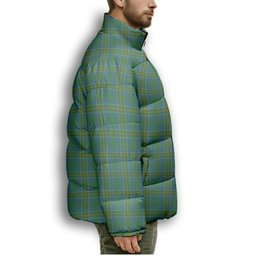 ScotsTee Shop Scottish Hunter of Hunterston Ancient Premium Tartan Collar Down Jacket Winter White Duck Down Plaid
