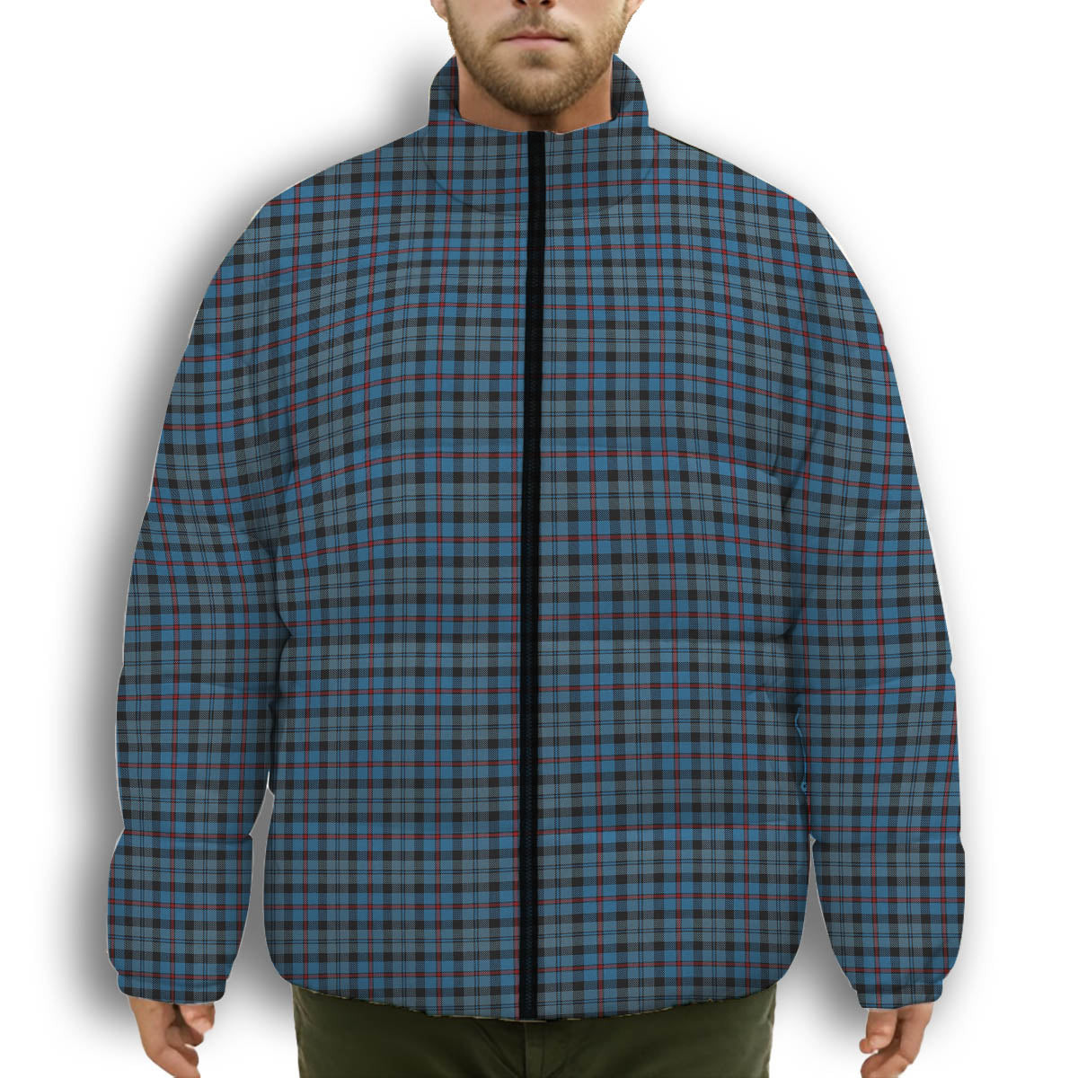 ScotsTee Shop Scottish McCorquodale Premium Tartan Collar Down Jacket Winter White Duck Down Plaid