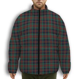 ScotsTee Shop Scottish McDuff Hunting Modern Premium Tartan Collar Down Jacket Winter White Duck Down Plaid