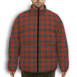 ScotsTee Shop Scottish Tulsa District Premium Tartan Collar Down Jacket Winter White Duck Down Plaid