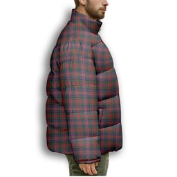 ScotsTee Shop Scottish MacPherson 7 Premium Tartan Collar Down Jacket Winter White Duck Down Plaid