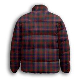 ScotsTee Shop Scottish MacPherson 7 Premium Tartan Collar Down Jacket Winter White Duck Down Plaid