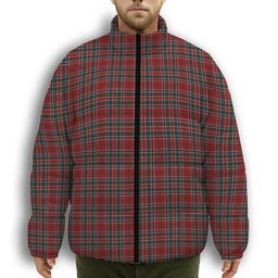 ScotsTee Shop Scottish McDonald of Lochmaddy Premium Tartan Collar Down Jacket Winter White Duck Down Plaid