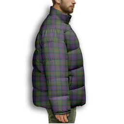 ScotsTee Shop Scottish McDonald Premium Tartan Collar Down Jacket Winter White Duck Down Plaid
