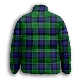 ScotsTee Shop Scottish Monteith Premium Tartan Collar Down Jacket Winter White Duck Down Plaid