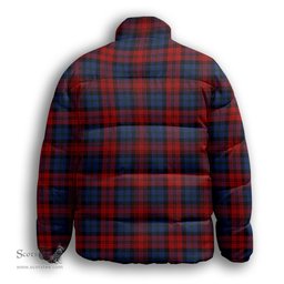 ScotsTee Shop Scottish MacLachlan 2 Premium Tartan Collar Down Jacket Winter White Duck Down Plaid