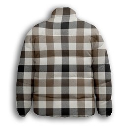 ScotsTee Shop Scottish Hogg Ancient Premium Tartan Collar Down Jacket Winter White Duck Down Plaid