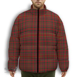 ScotsTee Shop Scottish MacAlister 1880 Premium Tartan Collar Down Jacket Winter White Duck Down Plaid