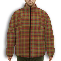 ScotsTee Shop Scottish Scrimgeour of Glassary Premium Tartan Collar Down Jacket Winter White Duck Down Plaid