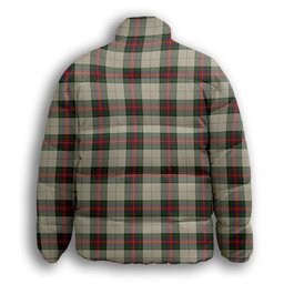 ScotsTee Shop Scottish Hohenzollern Premium Tartan Collar Down Jacket Winter White Duck Down Plaid