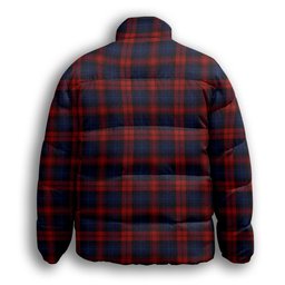 ScotsTee Shop Scottish McLachlan Premium Tartan Collar Down Jacket Winter White Duck Down Plaid