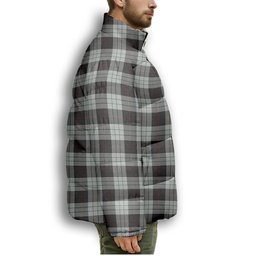 ScotsTee Shop Scottish Kierson Premium Tartan Collar Down Jacket Winter White Duck Down Plaid