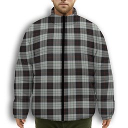 ScotsTee Shop Scottish Kierson Premium Tartan Collar Down Jacket Winter White Duck Down Plaid