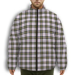 ScotsTee Shop Scottish MacPherson Dress Modern Premium Tartan Collar Down Jacket Winter White Duck Down Plaid
