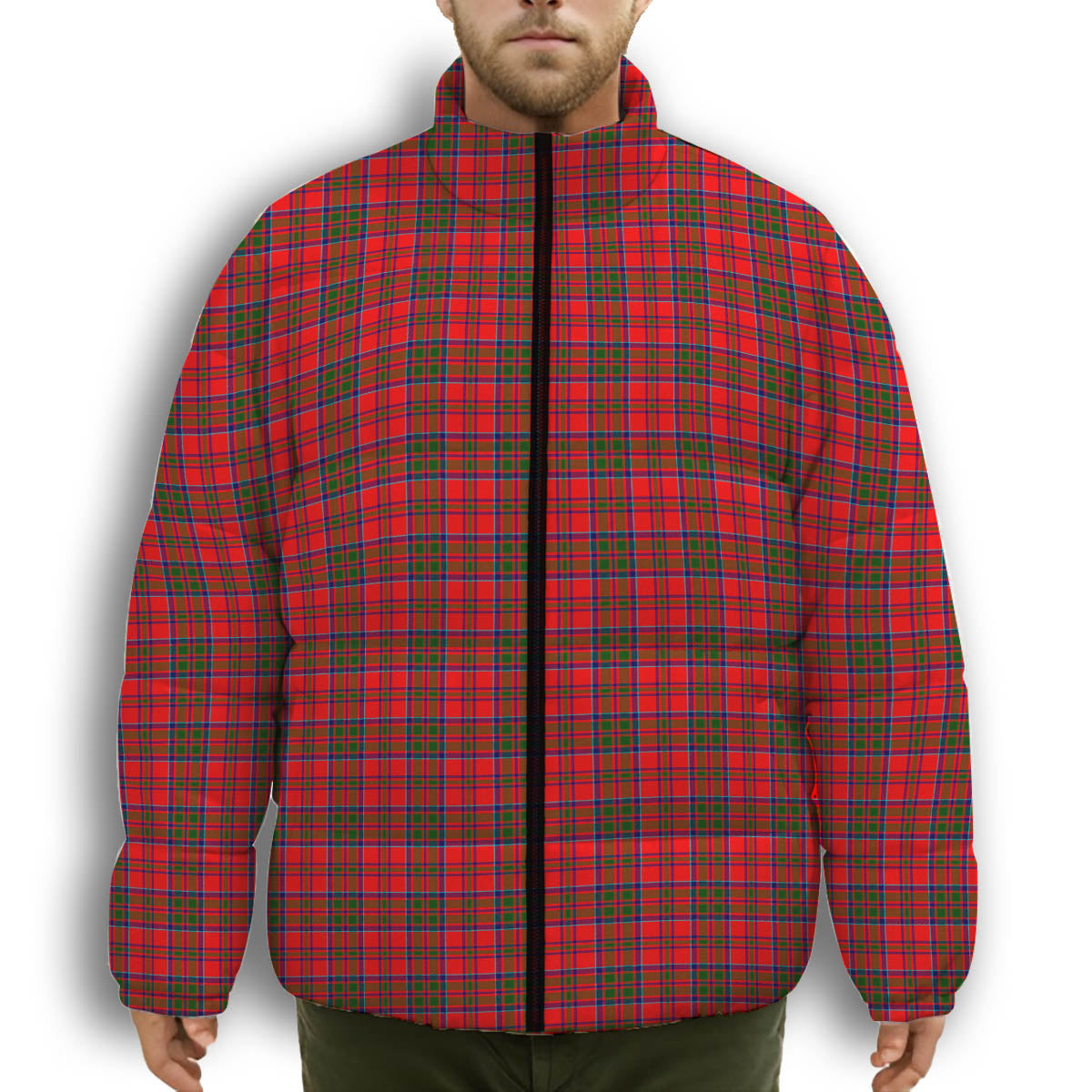 ScotsTee Shop Scottish MacKillop SC Premium Tartan Collar Down Jacket Winter White Duck Down Plaid