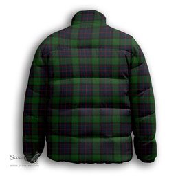 ScotsTee Shop Scottish MacWilliam Premium Tartan Collar Down Jacket Winter White Duck Down Plaid