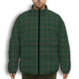 ScotsTee Shop Scottish MacRae Premium Tartan Collar Down Jacket Winter White Duck Down Plaid
