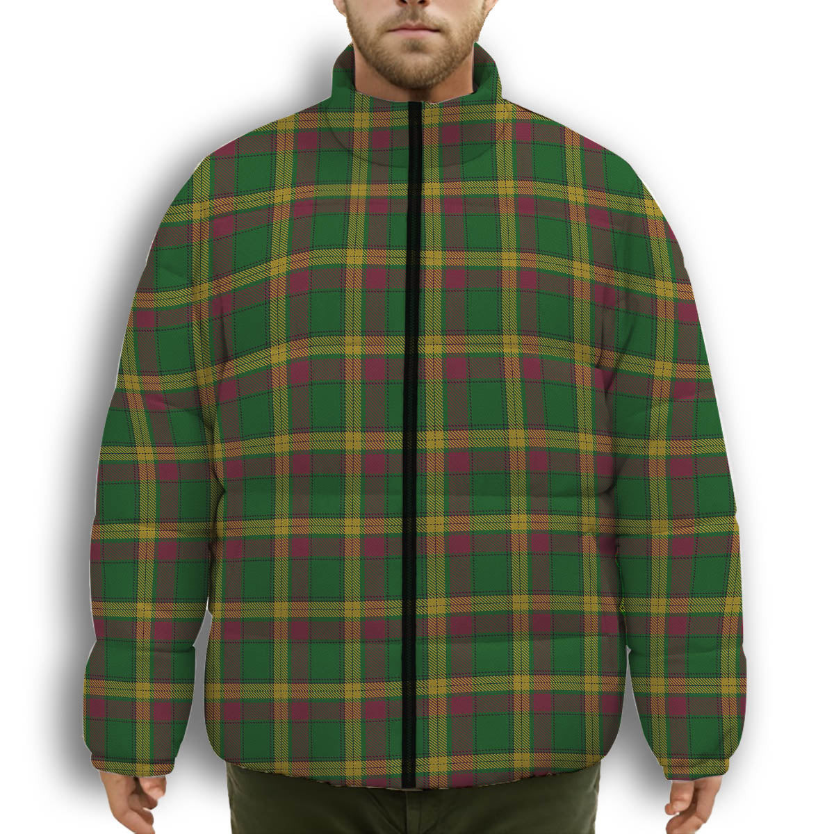 ScotsTee Shop Scottish MacMillan Anc Clans Originaux Premium Tartan Collar Down Jacket Winter White Duck Down Plaid