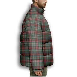 ScotsTee Shop Scottish MacDiarmid Modern Premium Tartan Collar Down Jacket Winter White Duck Down Plaid