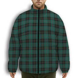 ScotsTee Shop Scottish McArthur-Fox Hunting Modern Premium Tartan Collar Down Jacket Winter White Duck Down Plaid