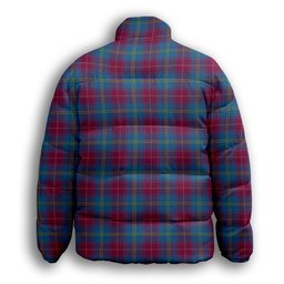 ScotsTee Shop Scottish Yarns to Yearn For Premium Tartan Collar Down Jacket Winter White Duck Down Plaid