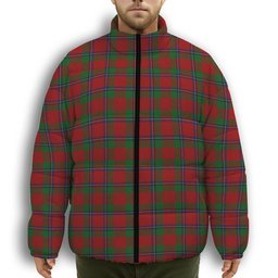 ScotsTee Shop Scottish Sinclair Logan Premium Tartan Collar Down Jacket Winter White Duck Down Plaid