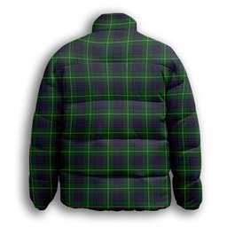ScotsTee Shop Scottish MacIntyre Hunting Premium Tartan Collar Down Jacket Winter White Duck Down Plaid