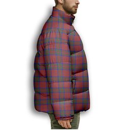 ScotsTee Shop Scottish MacGillivray Premium Tartan Collar Down Jacket Winter White Duck Down Plaid