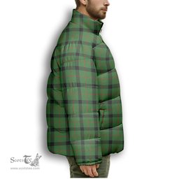 ScotsTee Shop Scottish Kincaid Ancient Premium Tartan Collar Down Jacket Winter White Duck Down Plaid
