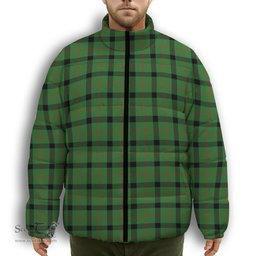 ScotsTee Shop Scottish Kincaid Ancient Premium Tartan Collar Down Jacket Winter White Duck Down Plaid