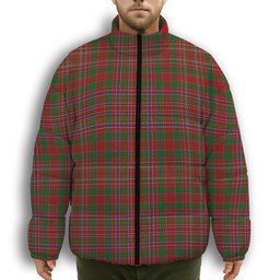 ScotsTee Shop Scottish McAlister Modern Premium Tartan Collar Down Jacket Winter White Duck Down Plaid
