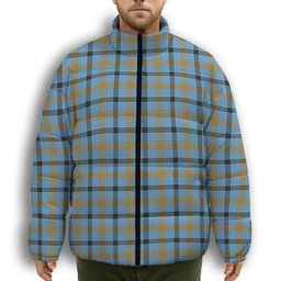 ScotsTee Shop Scottish Laing Ancient Premium Tartan Collar Down Jacket Winter White Duck Down Plaid
