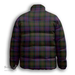 ScotsTee Shop Scottish MacDonell of Glengarry 2 Premium Tartan Collar Down Jacket Winter White Duck Down Plaid