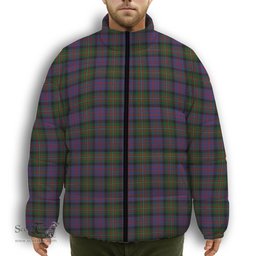 ScotsTee Shop Scottish MacDonell of Glengarry 2 Premium Tartan Collar Down Jacket Winter White Duck Down Plaid