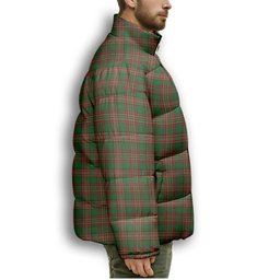 ScotsTee Shop Scottish Goldstraw Premium Tartan Collar Down Jacket Winter White Duck Down Plaid