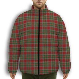 ScotsTee Shop Scottish MacLeod of Gesto 1 Premium Tartan Collar Down Jacket Winter White Duck Down Plaid